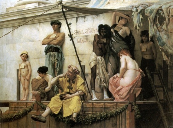 "Il mercato degli schiavi" di Gustave Boulanger, datato 1886. Collezione privata