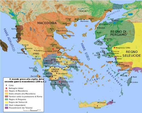 La situazione politica in Grecia alla vigilia della Seconda Guerra Macedonica nel 200 a.C. 