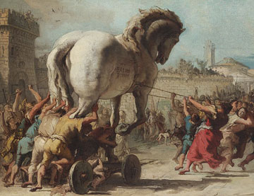 "L'introduzione del Cavallo di Troia in città" - Giovanni Battista Tiepolo
