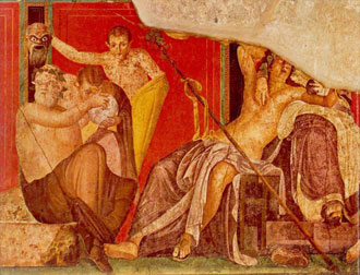 Quarto episodio delle pitture della Villa dei Misteri di Pompei