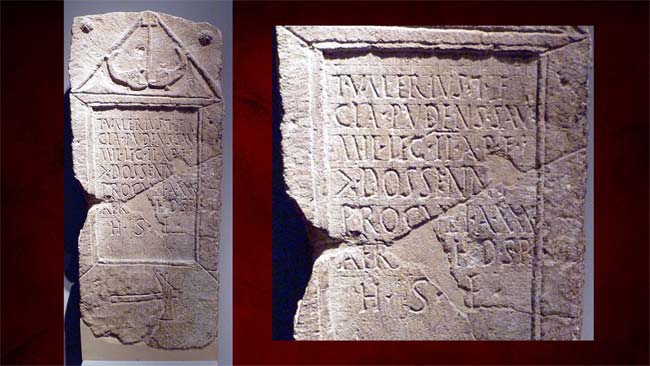 La stele funeraria di Tito Valerio Pudens, legionario della II Adiutrix Pia Fidelis