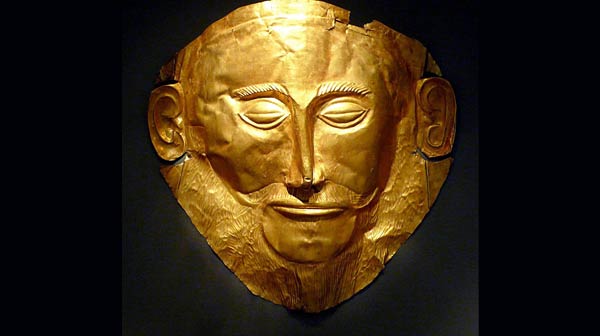 La Maschera di Agamennone scoperta dall'archeologo tedesco Heinrich Schliemann.